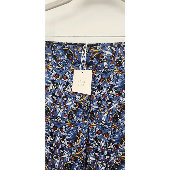 New NWT Zara Blue Floral Casual Pants Straight Leg Pant Bloggers Favorite Small - Picture 12 of 12